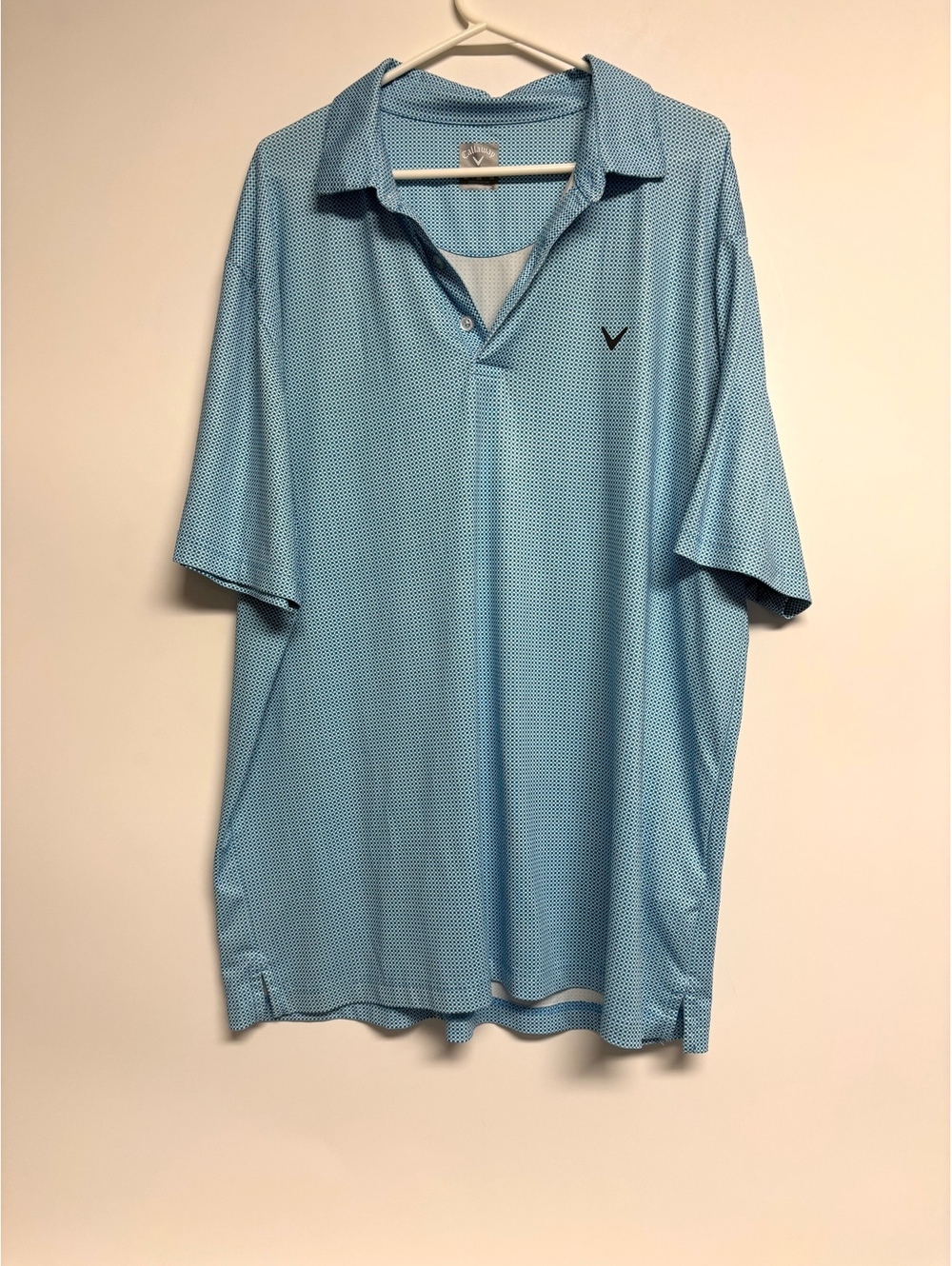 Callaway Men’s XL Opti-Dri Blue White Checkered Golf Polo Performance Shirt